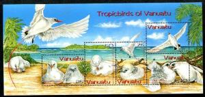 Vanuatu 857a, MNH Bird Life Red Tailed Tropic Bird, Landscapes. x19870