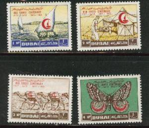 DUBAI Scott 18-21 Red Cross Centenary MH* 1963 set