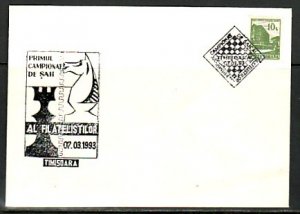 Romania, MAR/93. Chess Championship cancel. Cachet Envelope.