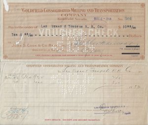 1914 - Goldfield Consolidated Milling Checks - Ephemera 1159