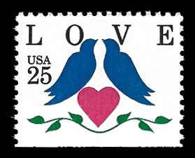 2441  25c Love Birds,  Single from Booklet Pane Mint NH OG VF