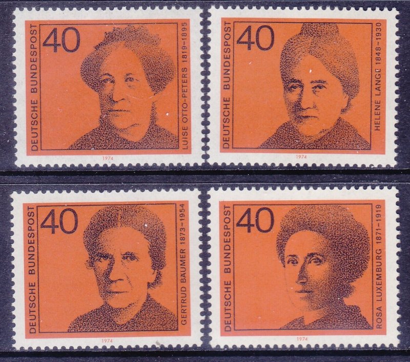 Germany 1128-31 MNH 1974 Honoring German Women - Writers & Leaders Set of 4