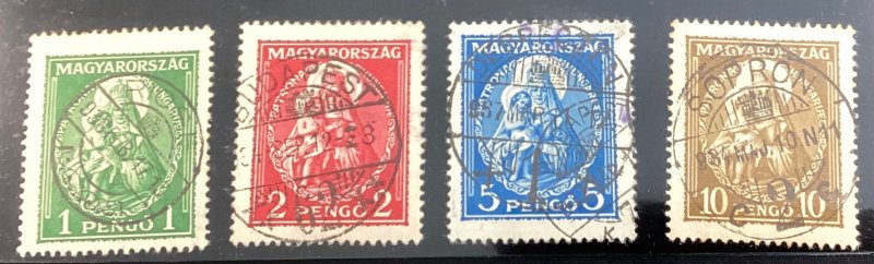 Hungary #462-65 used Madonna 1932 clean city cancels