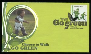 US 4524e Go Green Choose to walk UA Fleetwood cachet FDC