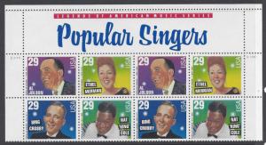 Catalog #  2849 52 Popular Singers Block of 8 Al Jolson Bing Crosby Nat King Col