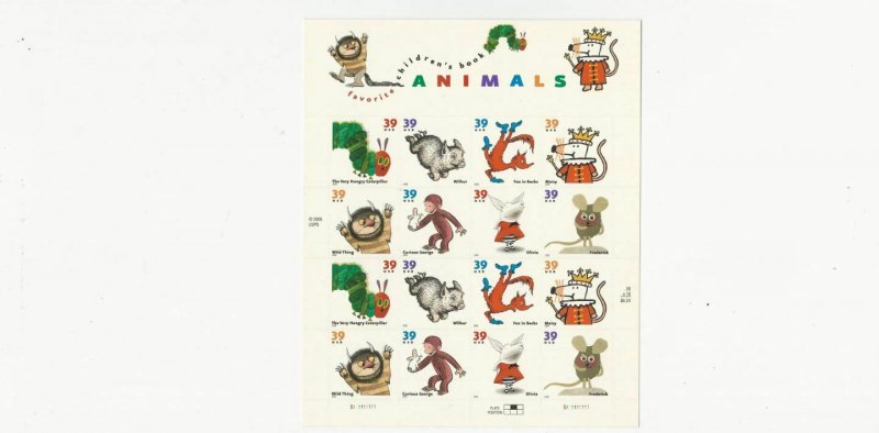   US Stamps/Postage/Sheets Sc #3994a Fav Childrens Books MNH F-VF OG FV $6.24