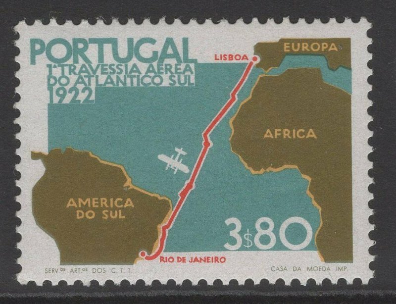 PORTUGAL SG1492a 1972 3E80 FLIGHT FROM LISBON TO RIO DE JANEIRO p13½ MNH