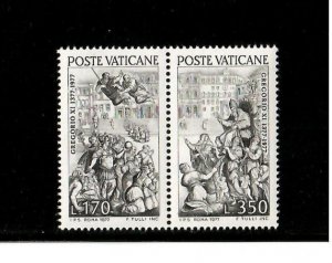 Vatican 1977 - Gregorio Xl - Set of 2 Stamps - Scott #613-14 - MNH