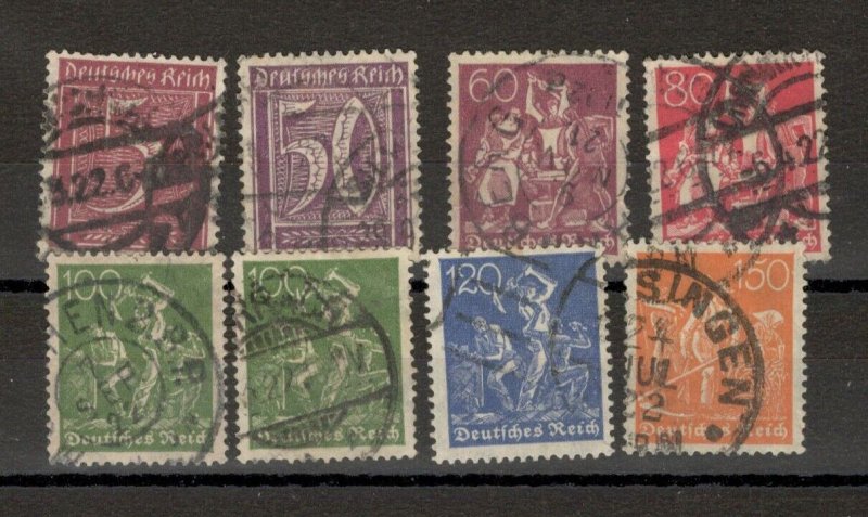 GERMANY - 8 USED STMPS - 1921.