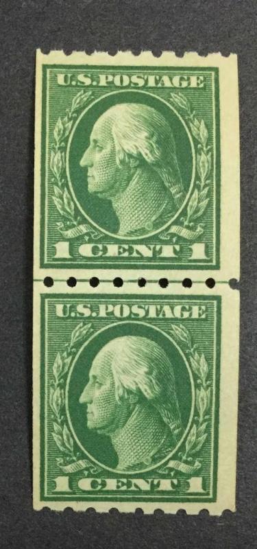 US #410 LINE PAIR MINT OG NH $65 LOT #9853