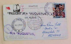 SPAIN CANARY ISLANDS PAQUEBOT LAS PALMAS 1968 POSTAGE DUE HANDSTAMP