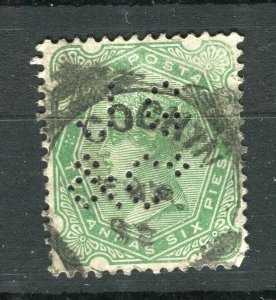 INDIA; 1890s early classic QV issue used 2a. 6p. value, fair Postmark, Cochin