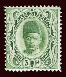 ZANZIBAR Scott #100 (SG 226) 1908 Sultan unused HR