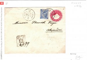 EGYPT Cover Cairo Registered Postal Stationery E c1892{samwells-covers}SW7