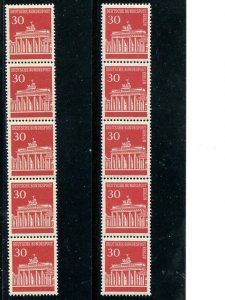 Germany and Berlin  coil strips 5 VF NH   - Lakeshore Philatelics