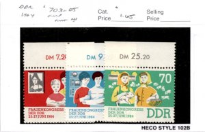 Germany - DDR, Postage Stamp, #703-705 Mint NH, 1964 Women Industry (AD)