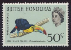 British Honduras SG 210 SC # 175 MLH  Birds Toucan  see scans