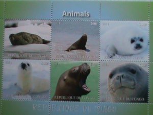 CONGO STAMP-2011 WORLD LOVELY SEA LIONS- MNH STAMP SHEET-VERY FINE