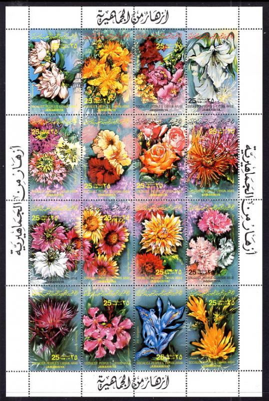 Libya 1052 Flowers Souvenir Sheet MNH VF