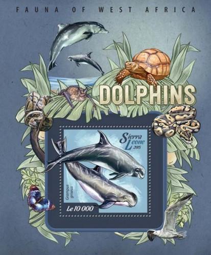 SIERRA LEONE 2015 SHEET DOLPHINS MARINE LIFE srl15008b