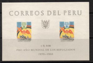 PERU SGMS841a 1960 WORLD REFUGEE YEAR MNH