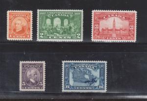 Canada #141 - #145 Extra Fine Never Hinged Gem Set 