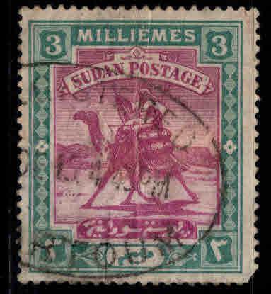 SUDAN Scott 19 Used Came Mail stamp vertical crease, nice cancel
