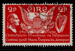 IRELAND GVI SG109, 2d scarlet, FINE USED.