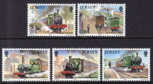 Jersey 361-365 Trains MNH VF