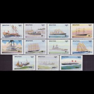 BHUTAN 1989 - Scott# 737-48 Ships Missing 1n Set of 11 NH