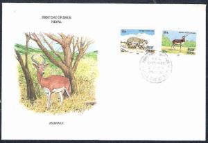 Nepal 1984 Leopard, Antelope, Deer, Black Buck, Mammal, Wild life, Animal FDC...