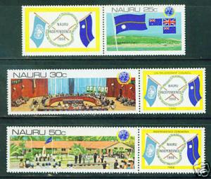 NAURU Scott 221-3 complete 1980 MNH** se-tenent CV$1.55