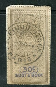 FRANCE; 1870s early classic Imperf Revenue issue fine used