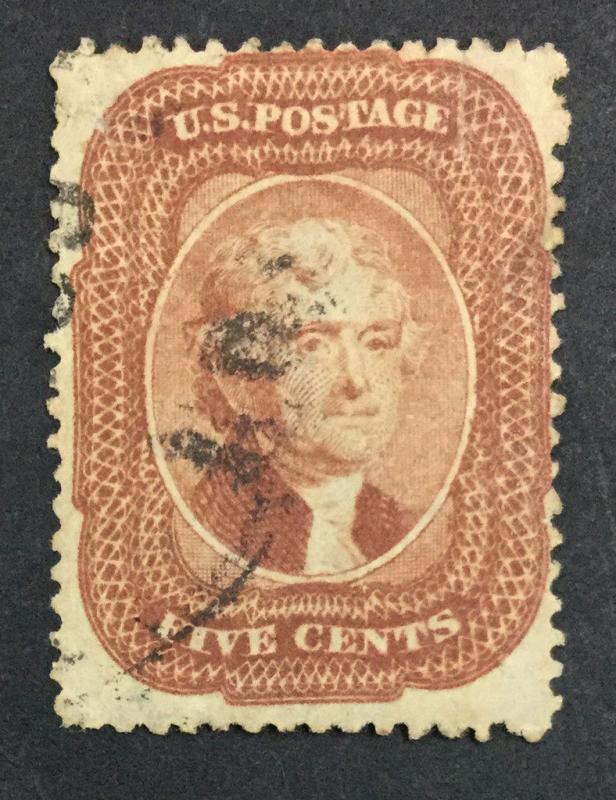 US #27 BRICK RED USED $1,600 LOT #5344