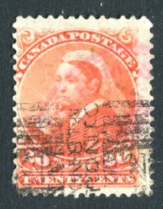 Canada 1893 QV. 20c vermilion. Used. SG115.