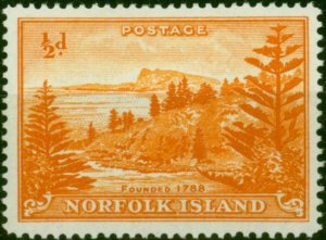 Norfolk Island 1956 1/2d Orange SG1a 'White Paper' Fine LMM