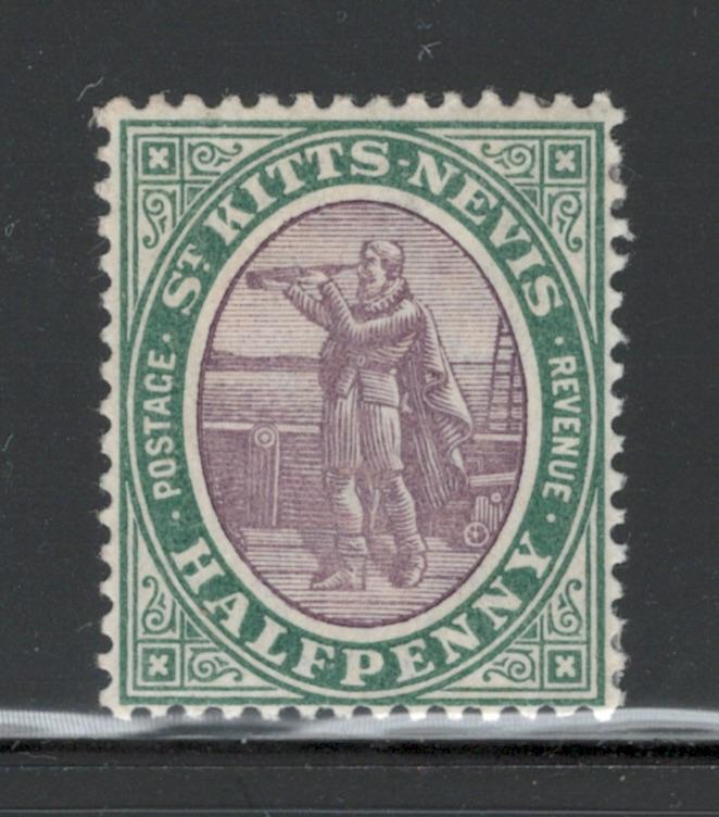 St. Kitts-Nevis 1903 Columbus Looking for Land 1/2p Scott # 1 MH