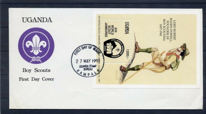 1991 Uganda Scouts 17th World Jamboree Korea SS FDC