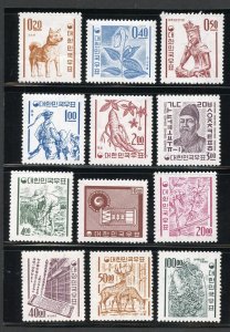 KOREA 1963/64 DEFINITIVES SCOTT #385/96 MINT NEVER HINGED