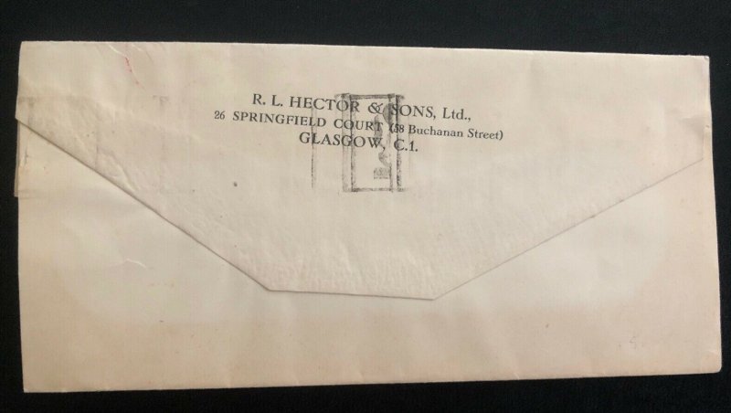 1938 Glasgow Scotland England Slogan Cancel Wrapper Cover