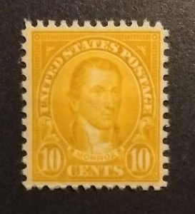 US Scott 642 10c Jefferson MNH VF OG P11x10.5 Orange 1927