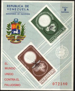 Venesuela 1962 Medicine Fight Against Malaria S/S Imperf. MNH