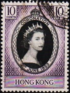 Hong Kong. 1953 10c S.G.177  Fine Used