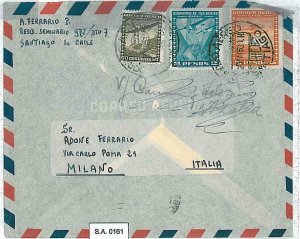 SA0161  - CHILE  - POSTAL HISTORY  -  AIRMAIL COVER to ITALY - 1953 