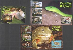 B0668 2011 Sierra Leone Reptiles Frogs Of Africa Fauna 2Kb+1Bl Mnh