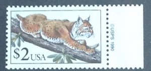 USA 1990 $2 BOBCAT  SG2523 UNMOUNTED MINT.