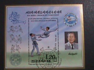 ​KOREA-1992 SC#3137 8TH WORLD TAEKWONDO CHAMPIONSHIPS-PYONGYANG- FANCY CANCEL