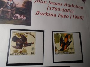 Burkina Faso   Birds  J J  Audubon   #  717-22  imperf