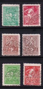 German Democratic Republic   Mecklenburg  used #12NB4-12NB9  sower