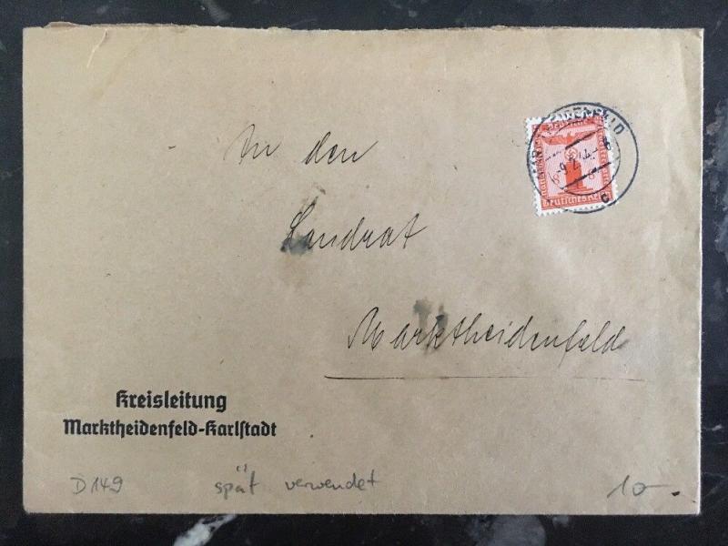 1944 Marktheidenfeld Germany Cover Domestic Used